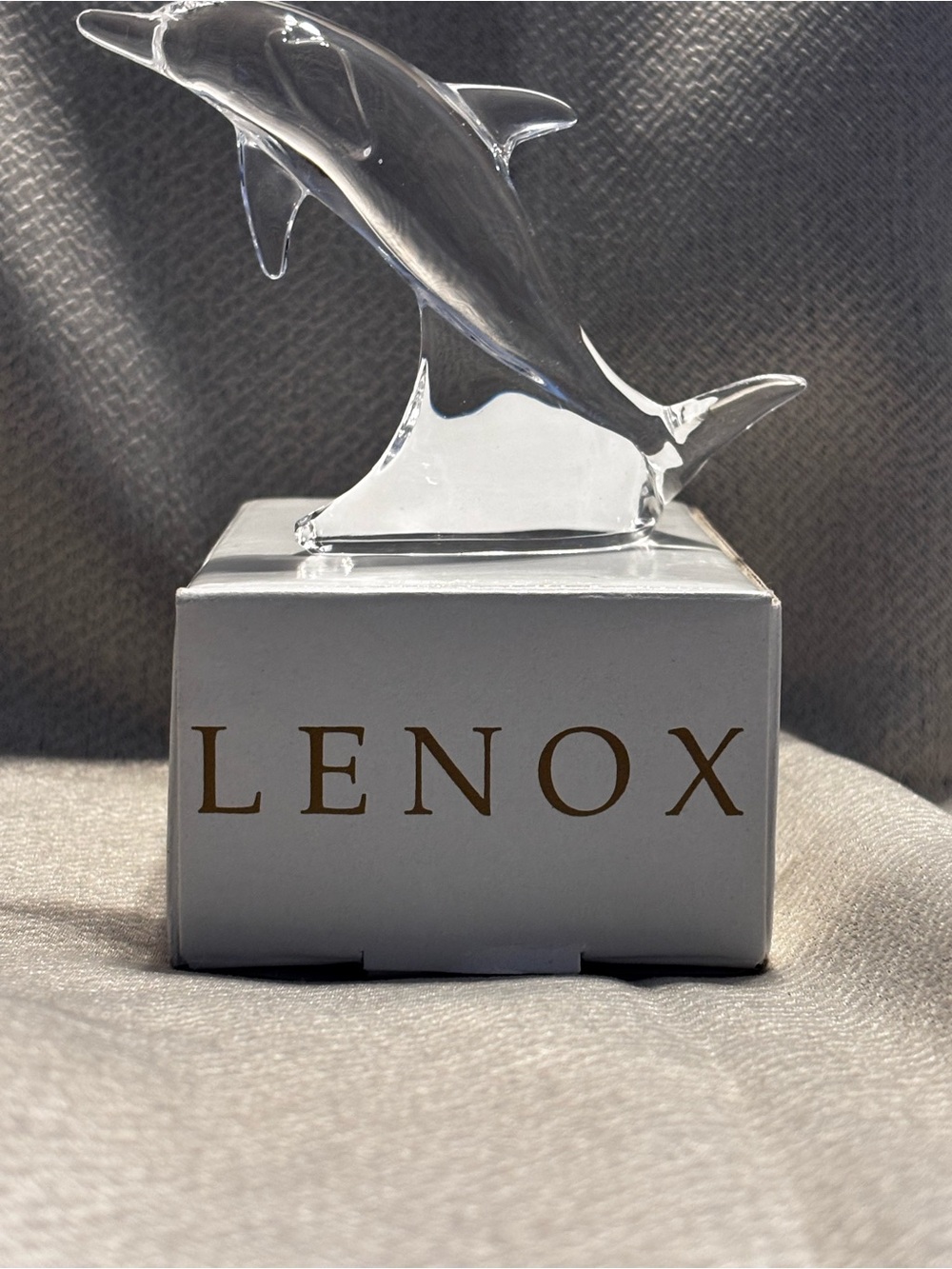 Lenox Clear Glass Dolphin Figurine